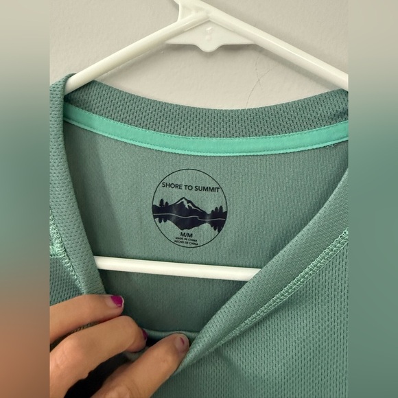 SHORE TO SUMMIT Long Sleeve UV MESH Tee Cooling Stretch Green Size M - Picture 5 of 7